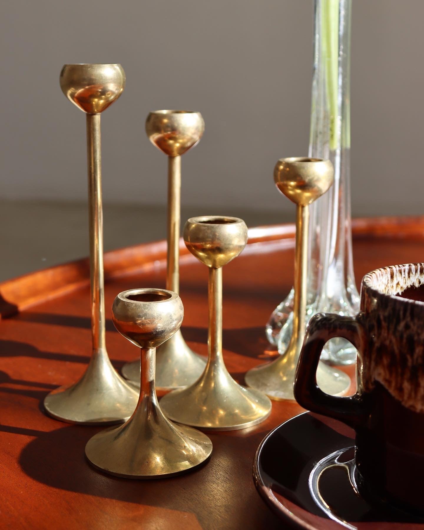 Scandinavian Brass Candlesticks