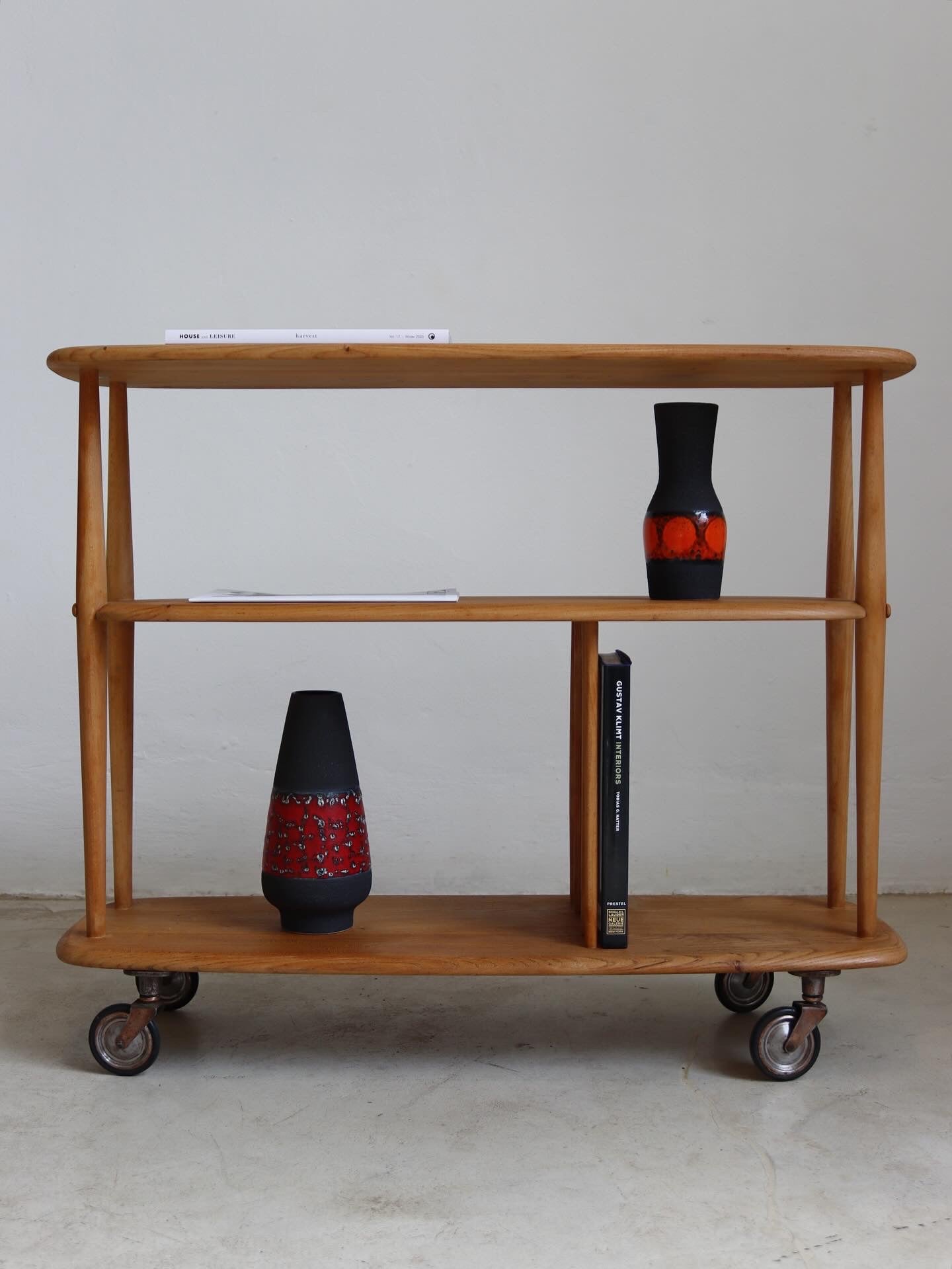 Mid Century Ercol Windsor Trolley Bookcase