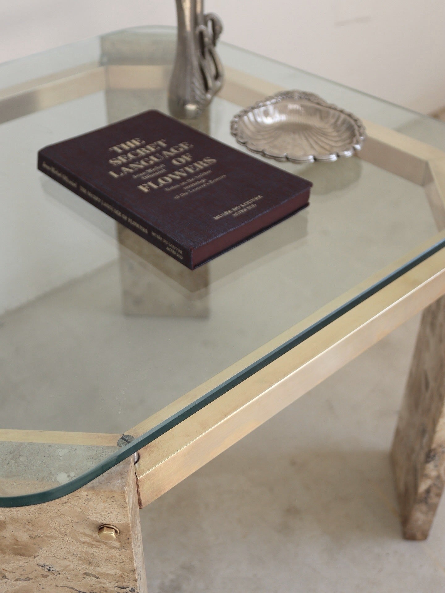 Vintage Travertine Side Table