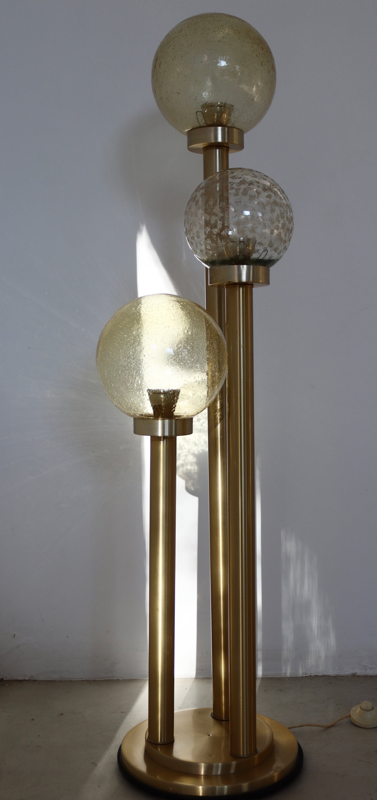 Mid-Century Three Ball Brass Lamp