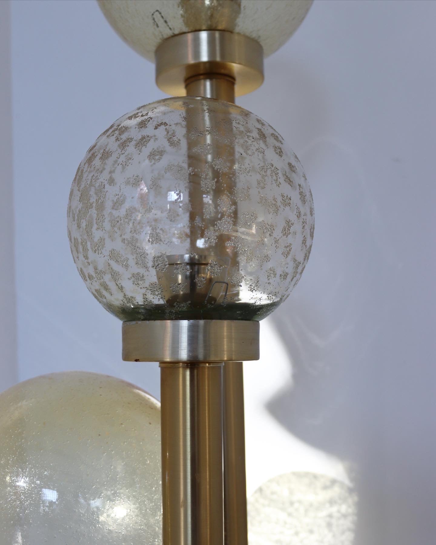 Mid-Century Three Ball Brass Lamp