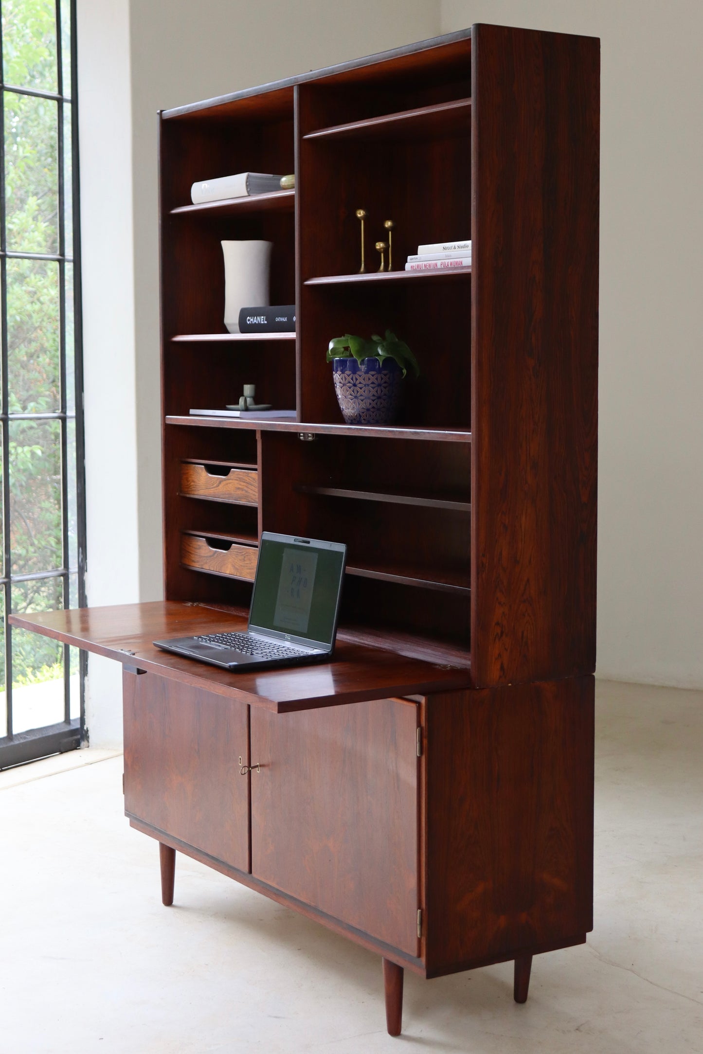 Danish 2 Piece Desk & Shelving Unit