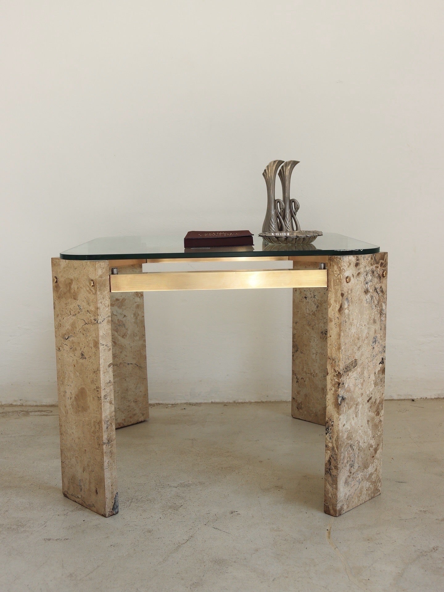 Vintage Travertine Side Table