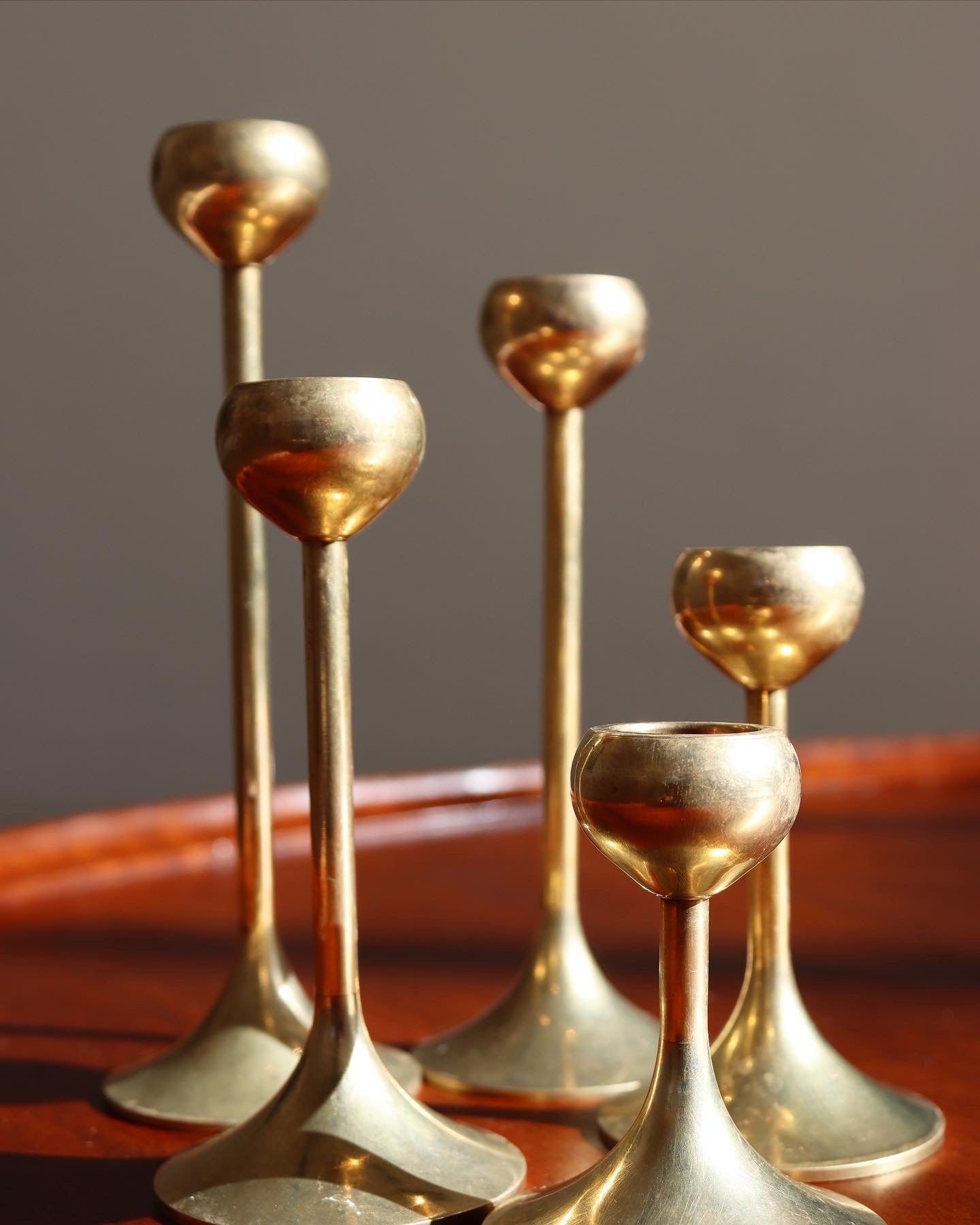 Scandinavian Brass Candlesticks