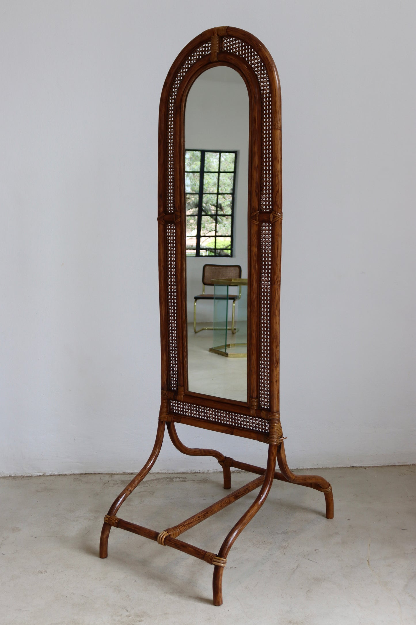 Vintage Cane & Rattan Mirror