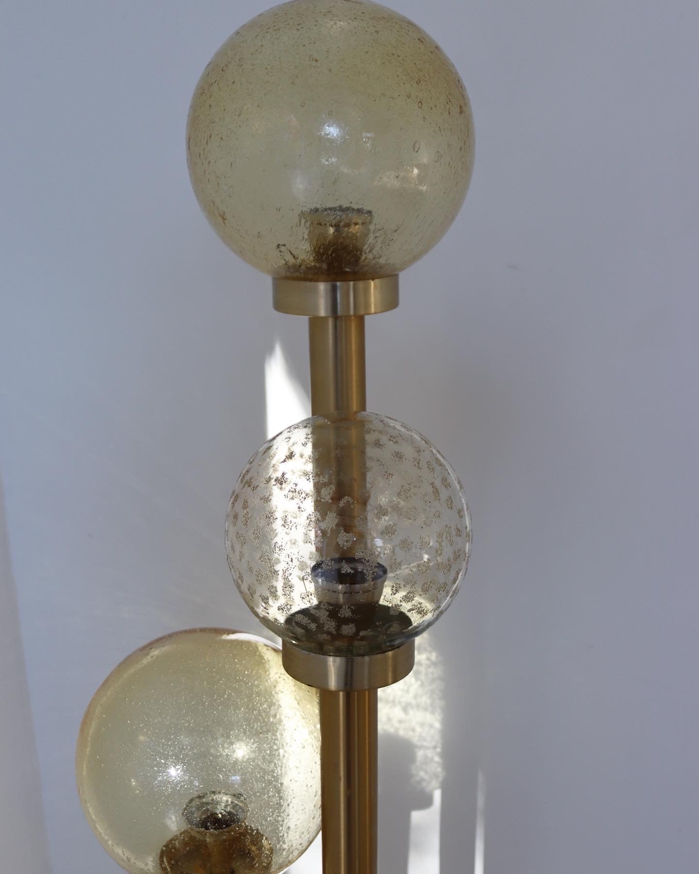 Mid-Century Three Ball Brass Lamp