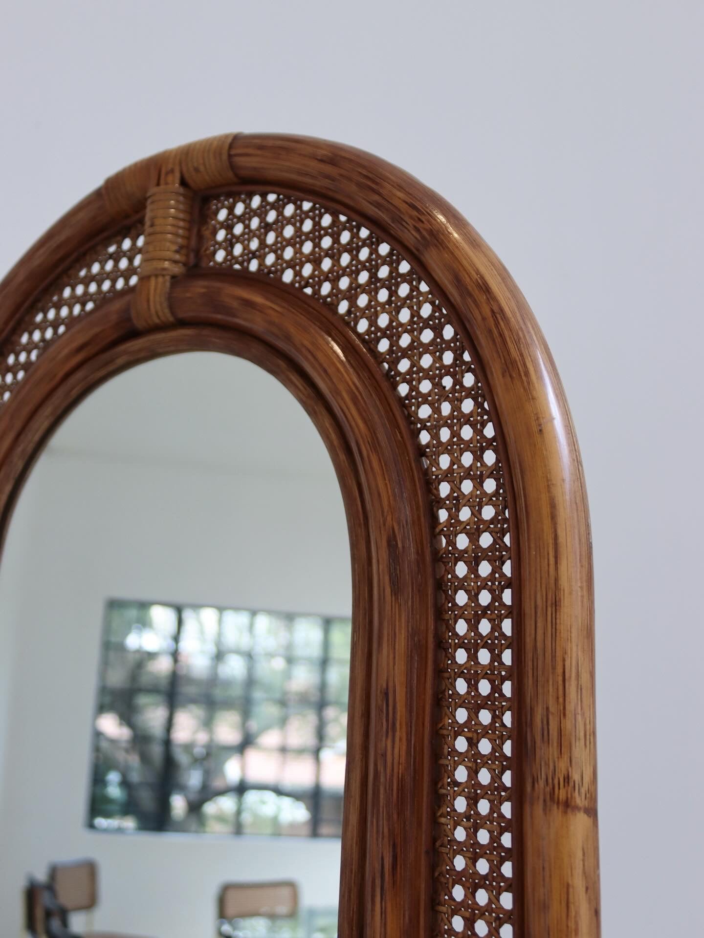 Vintage Cane & Rattan Mirror