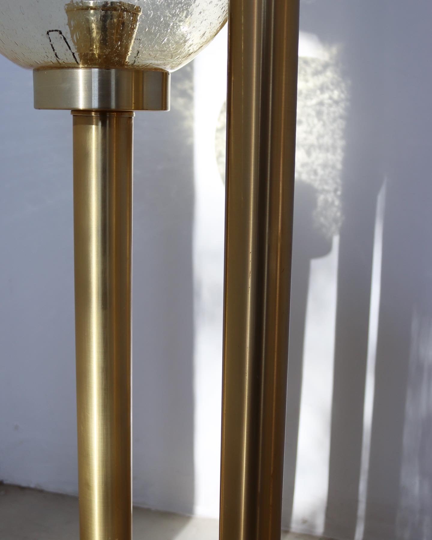 Mid-Century Three Ball Brass Lamp