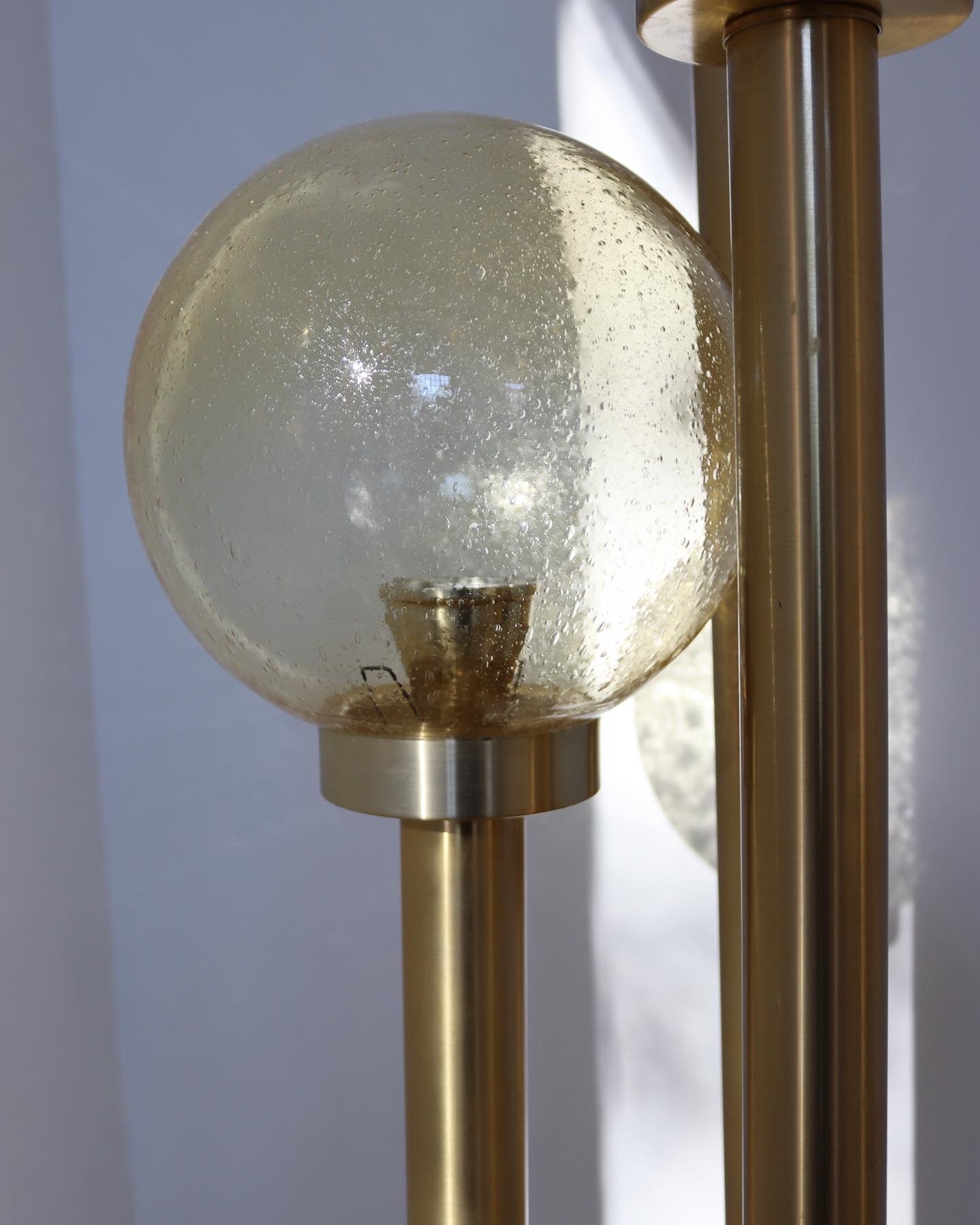 Mid-Century Three Ball Brass Lamp