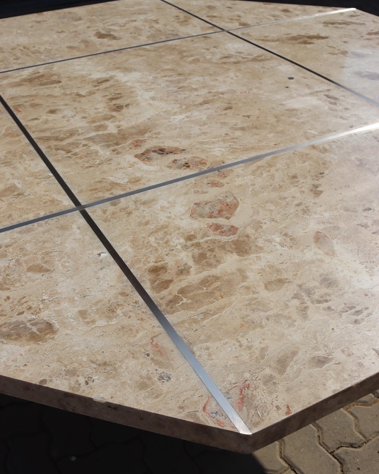 1970’s Octagonal Travertine Dining Table