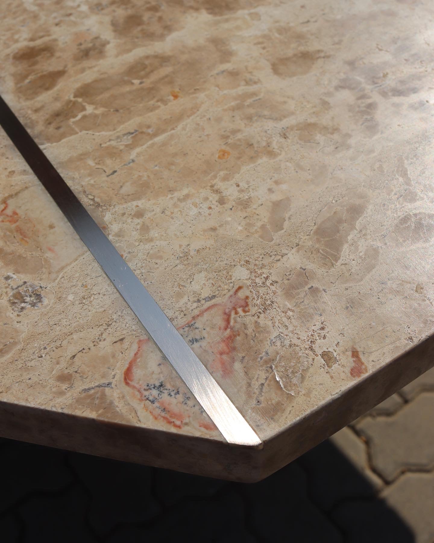 1970’s Octagonal Travertine Dining Table