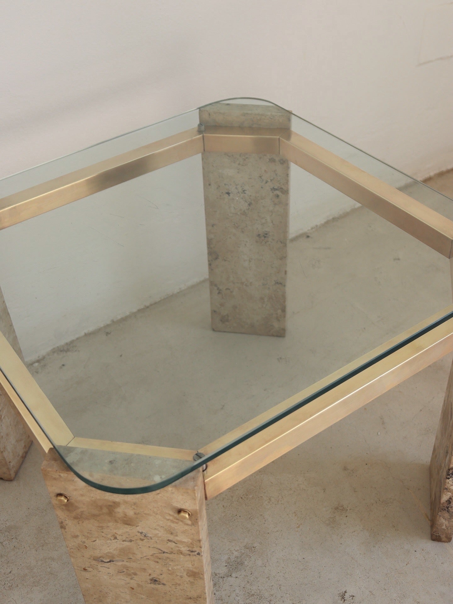 Vintage Travertine Side Table