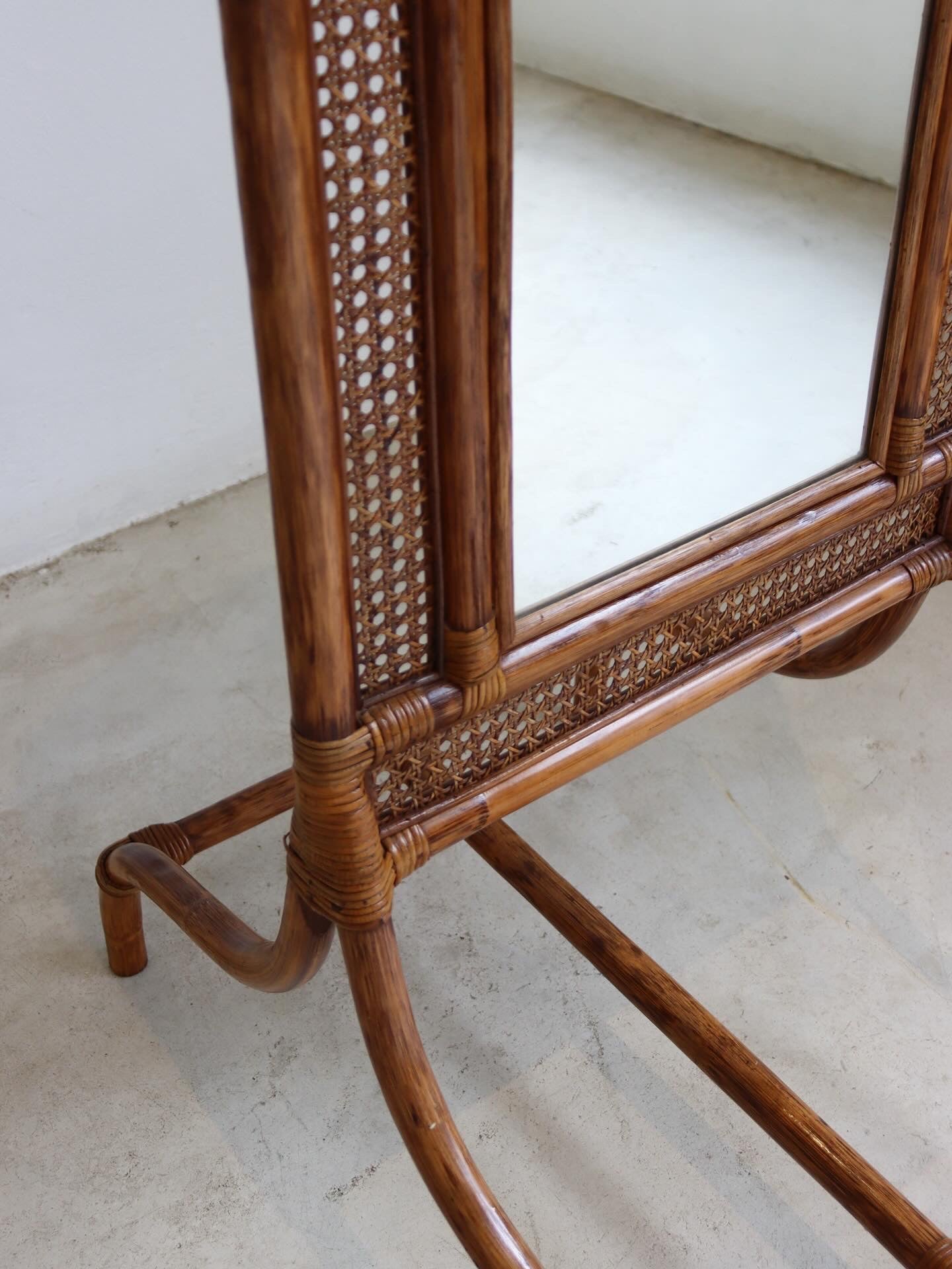 Vintage Cane & Rattan Mirror