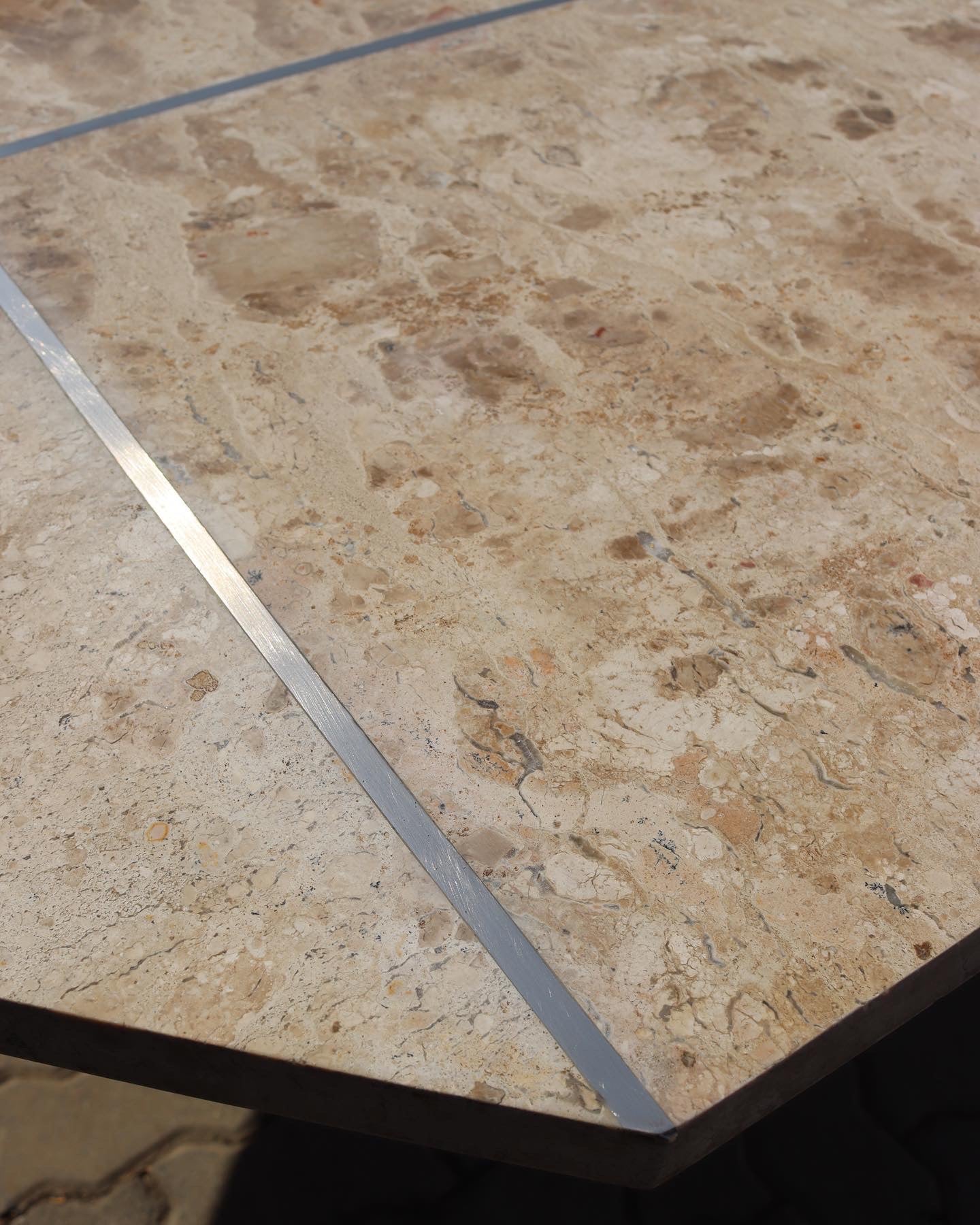 1970’s Octagonal Travertine Dining Table
