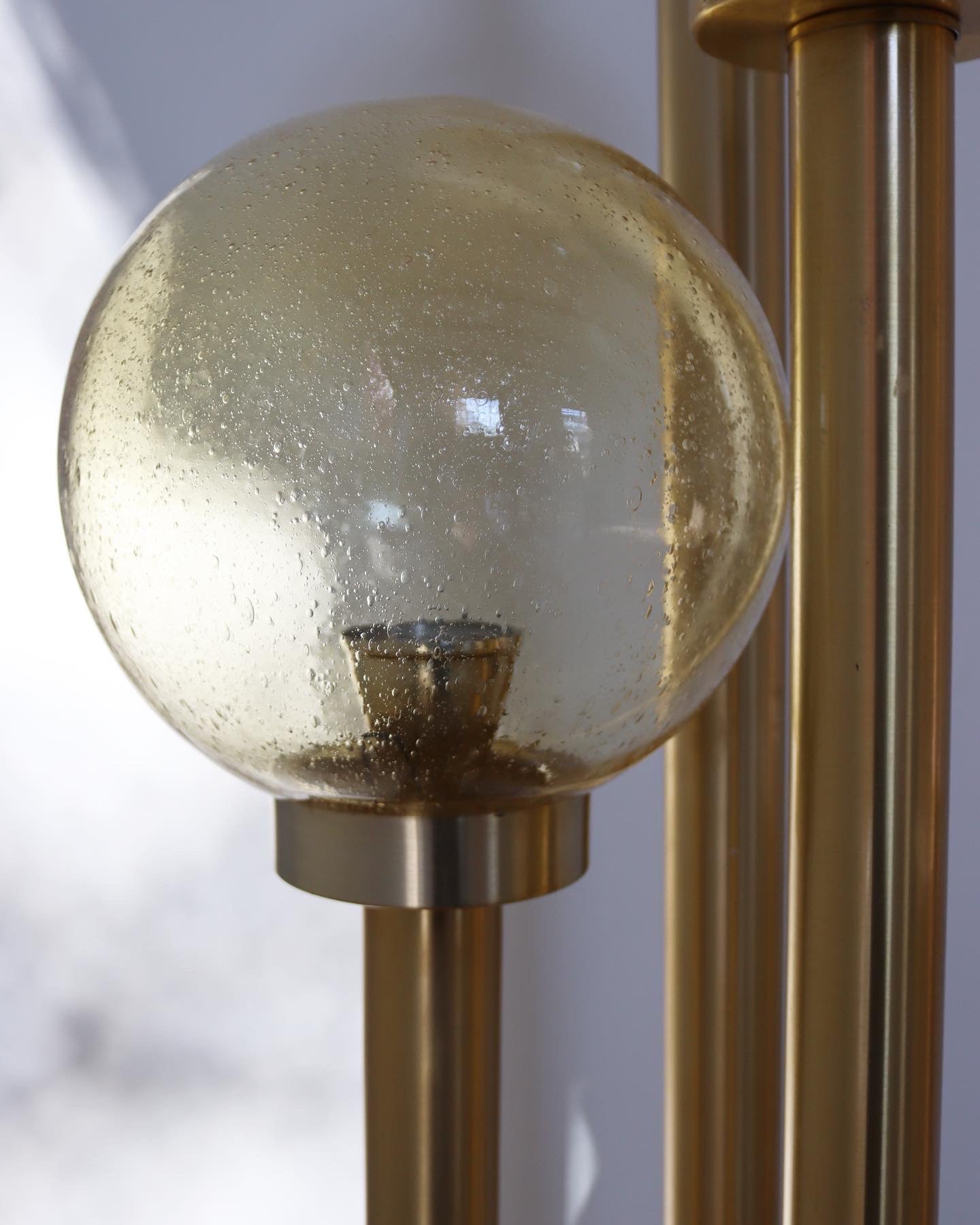 Mid-Century Three Ball Brass Lamp