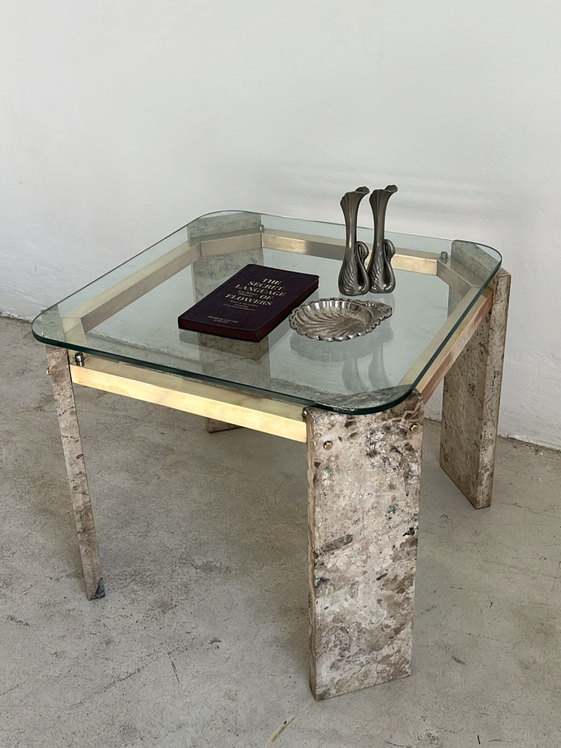 Vintage Travertine Side Table