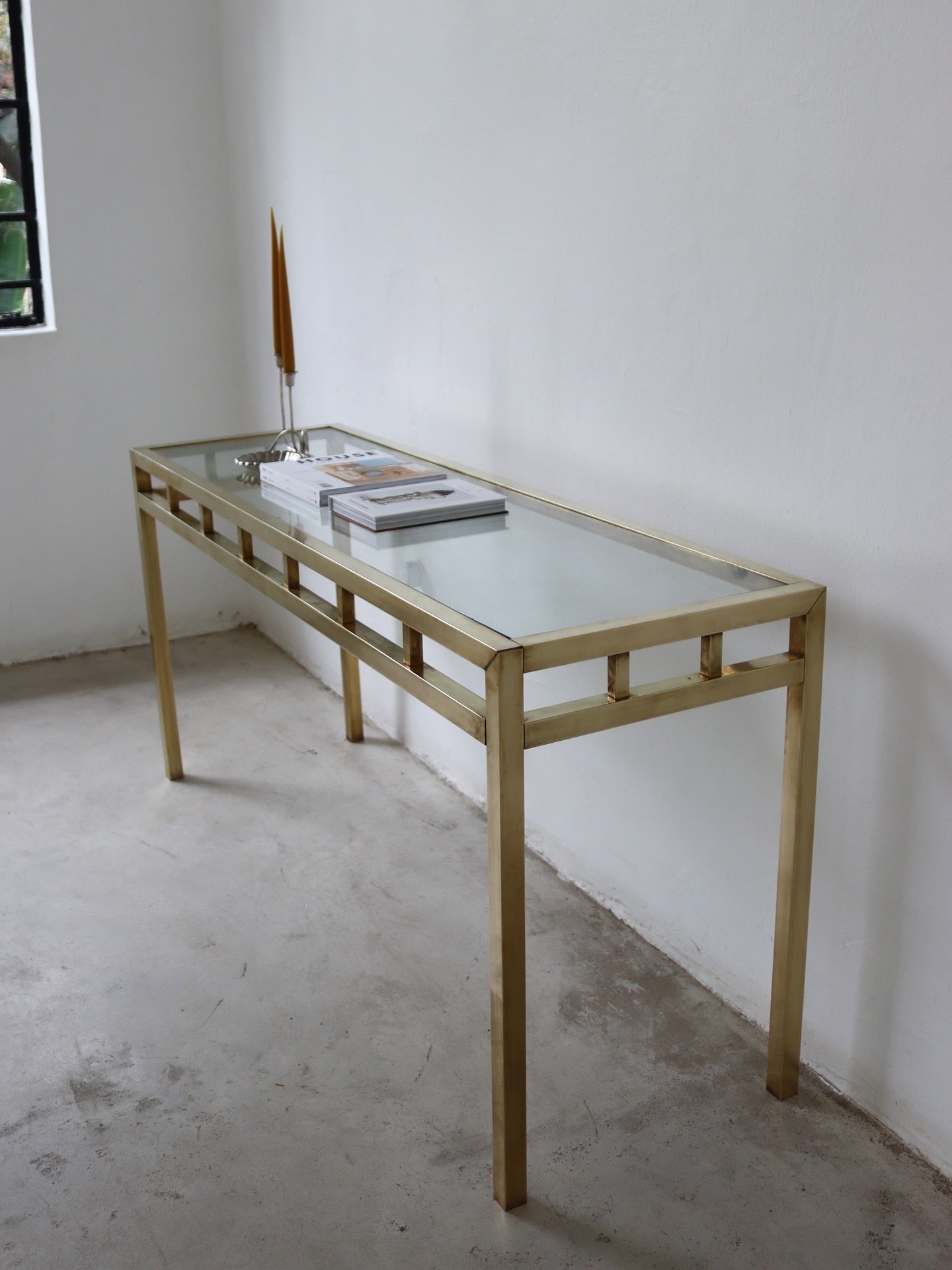 Vintage Brass Console Table