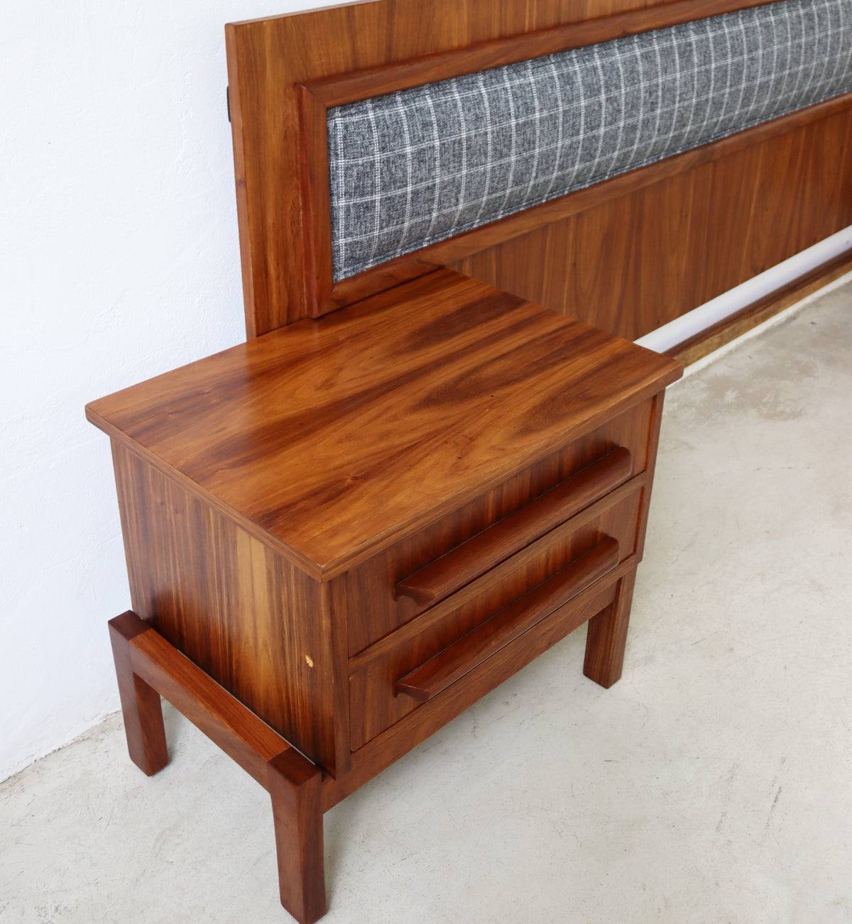 Mid-Century Headboard & Pedestals