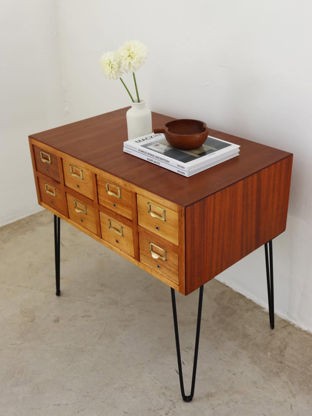 Mid-Century Library Card Cabinet