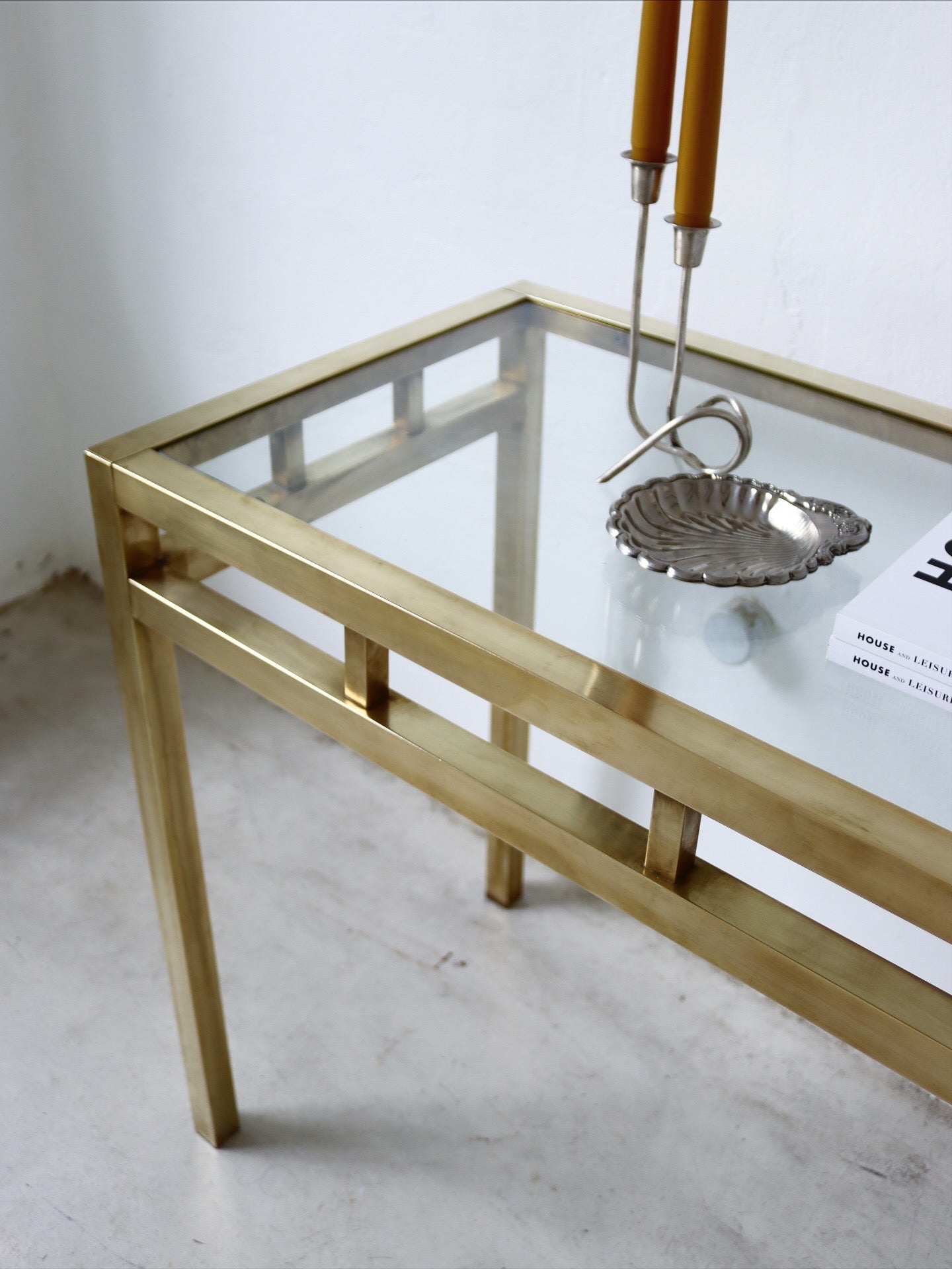 Vintage Brass Console Table