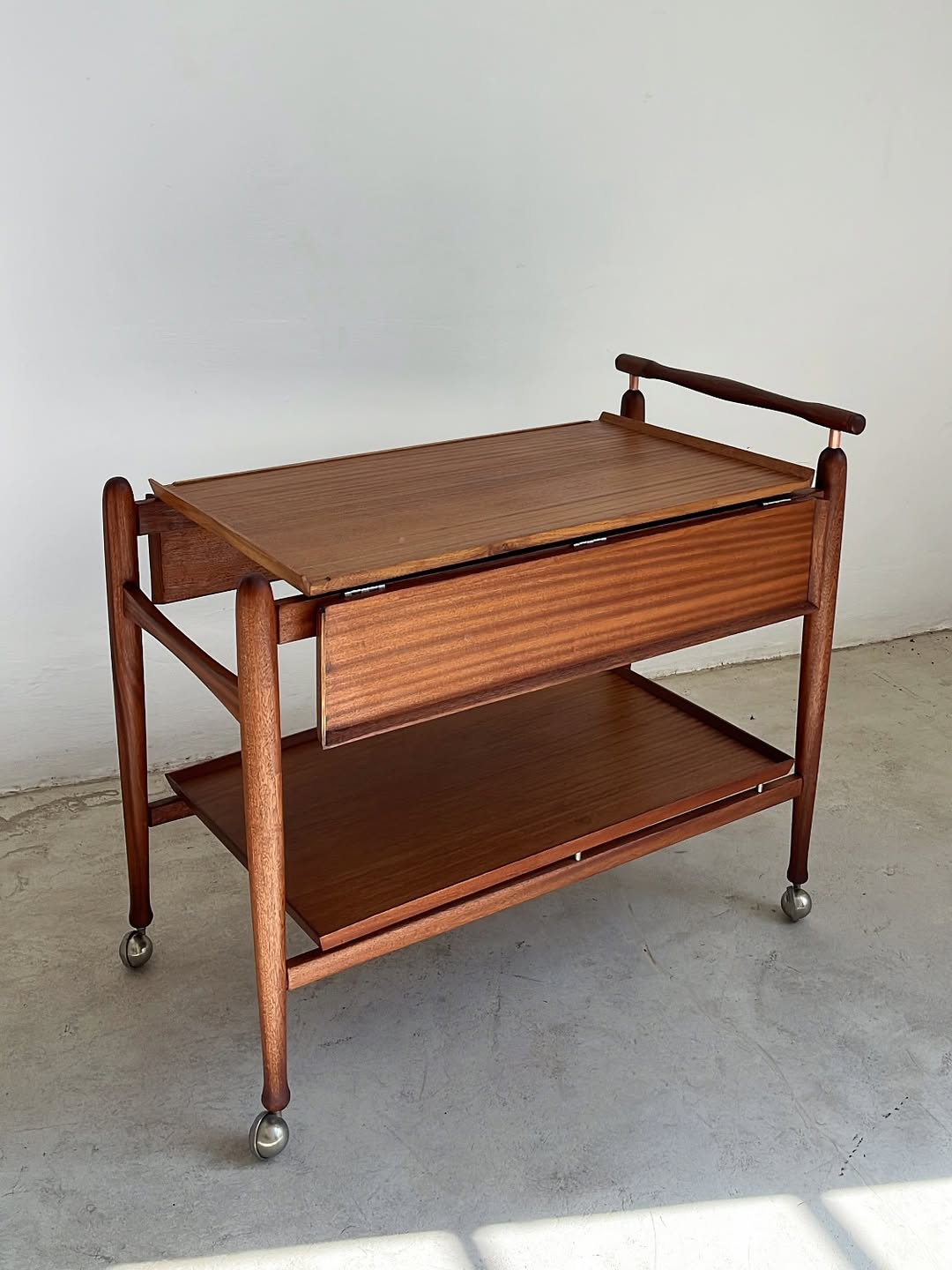 Mid-Century Drop Leaf Drinks Trolley