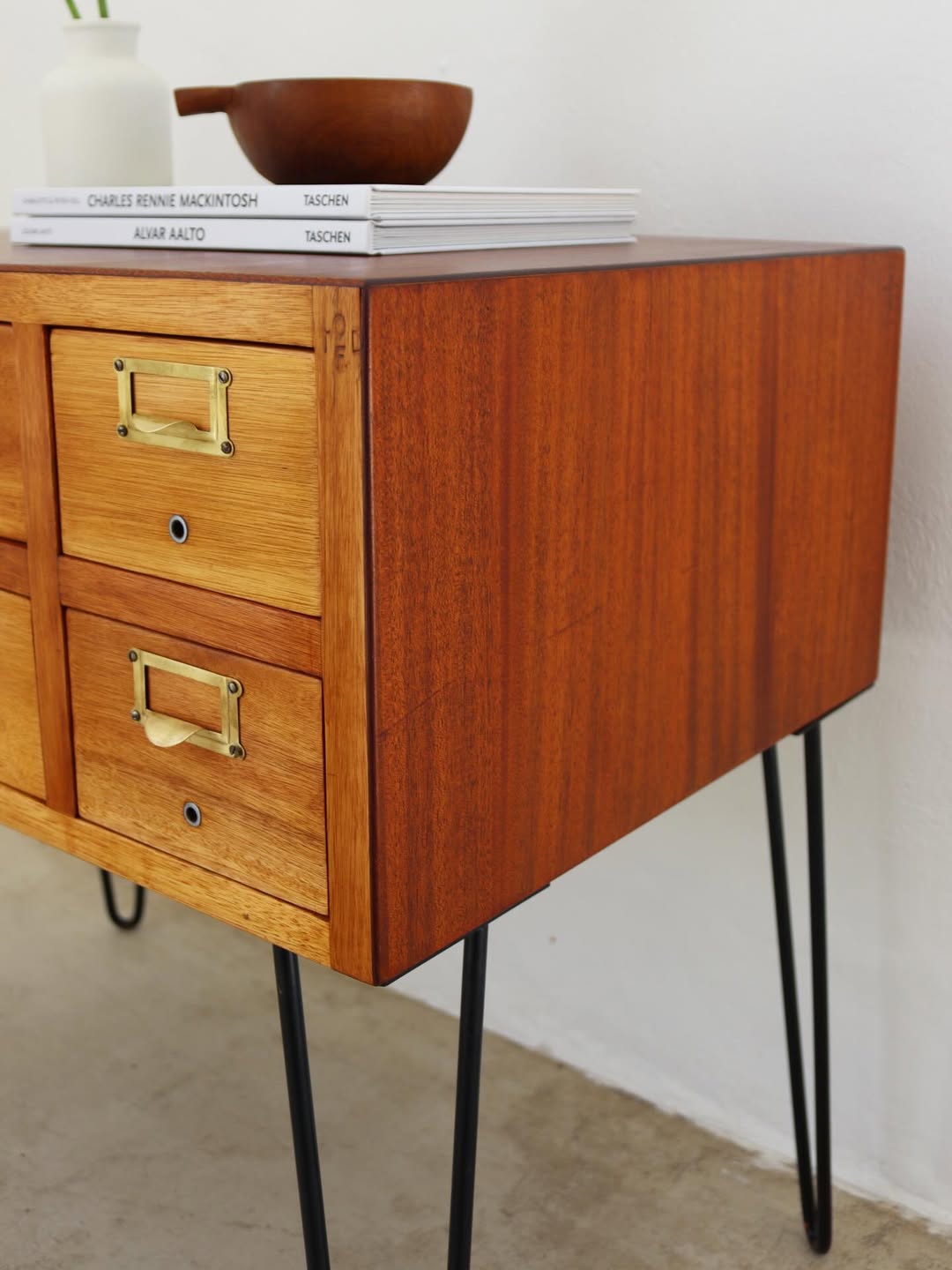 Mid-Century Library Card Cabinet