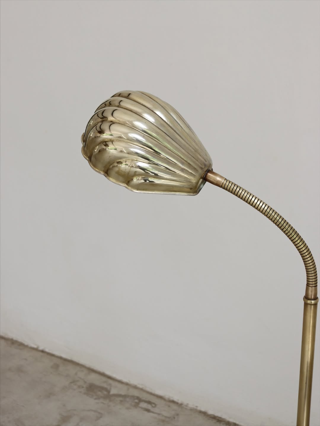 Vintage Brass Shell Floor Lamp