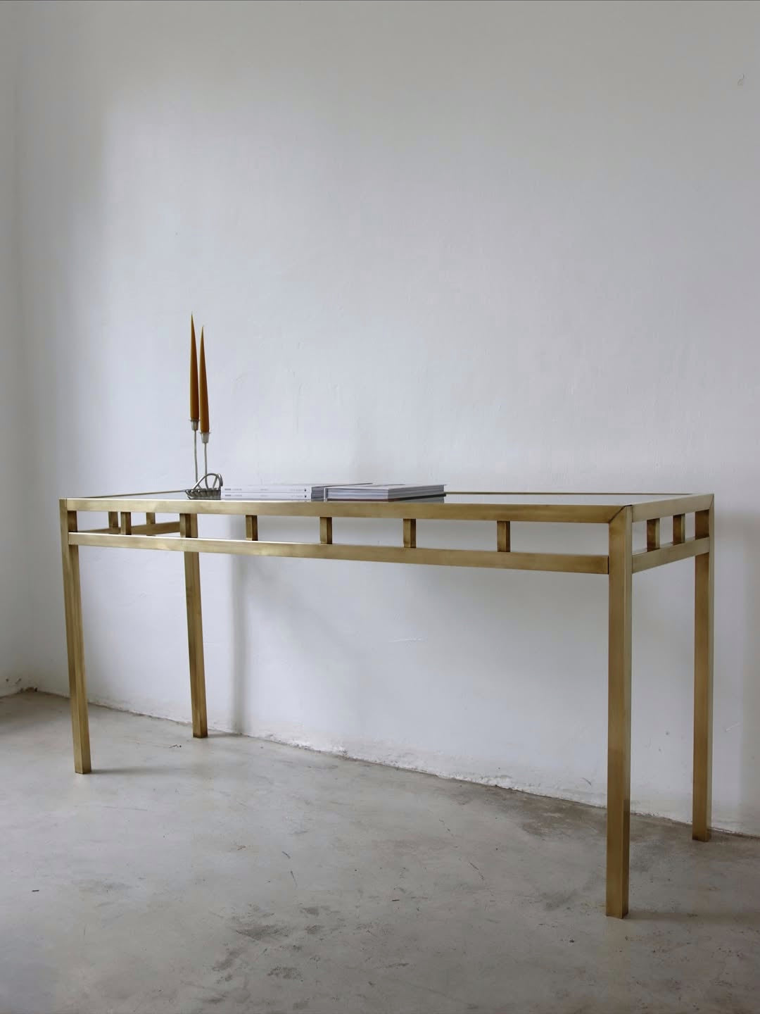 Vintage Brass Console Table