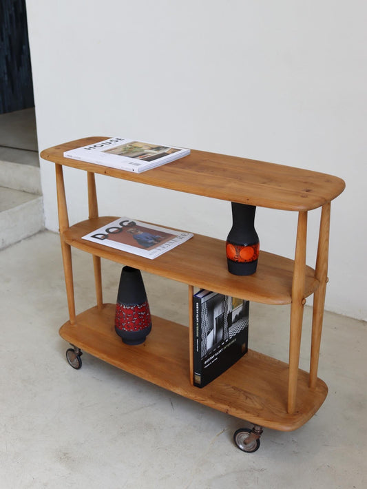Mid Century Ercol Windsor Trolley Bookcase