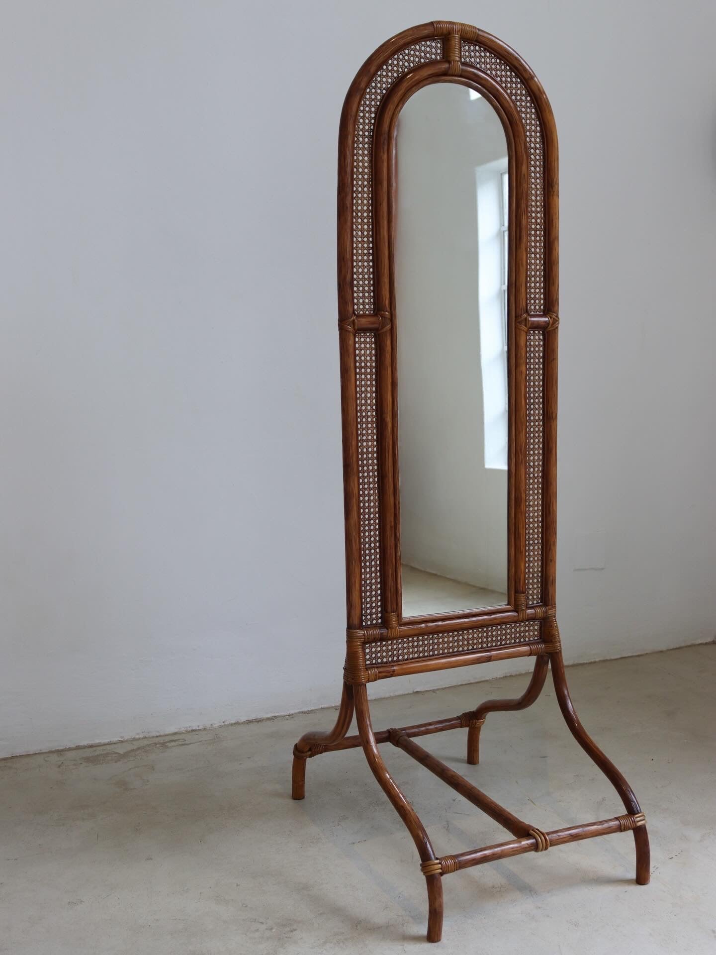 Vintage Cane & Rattan Mirror