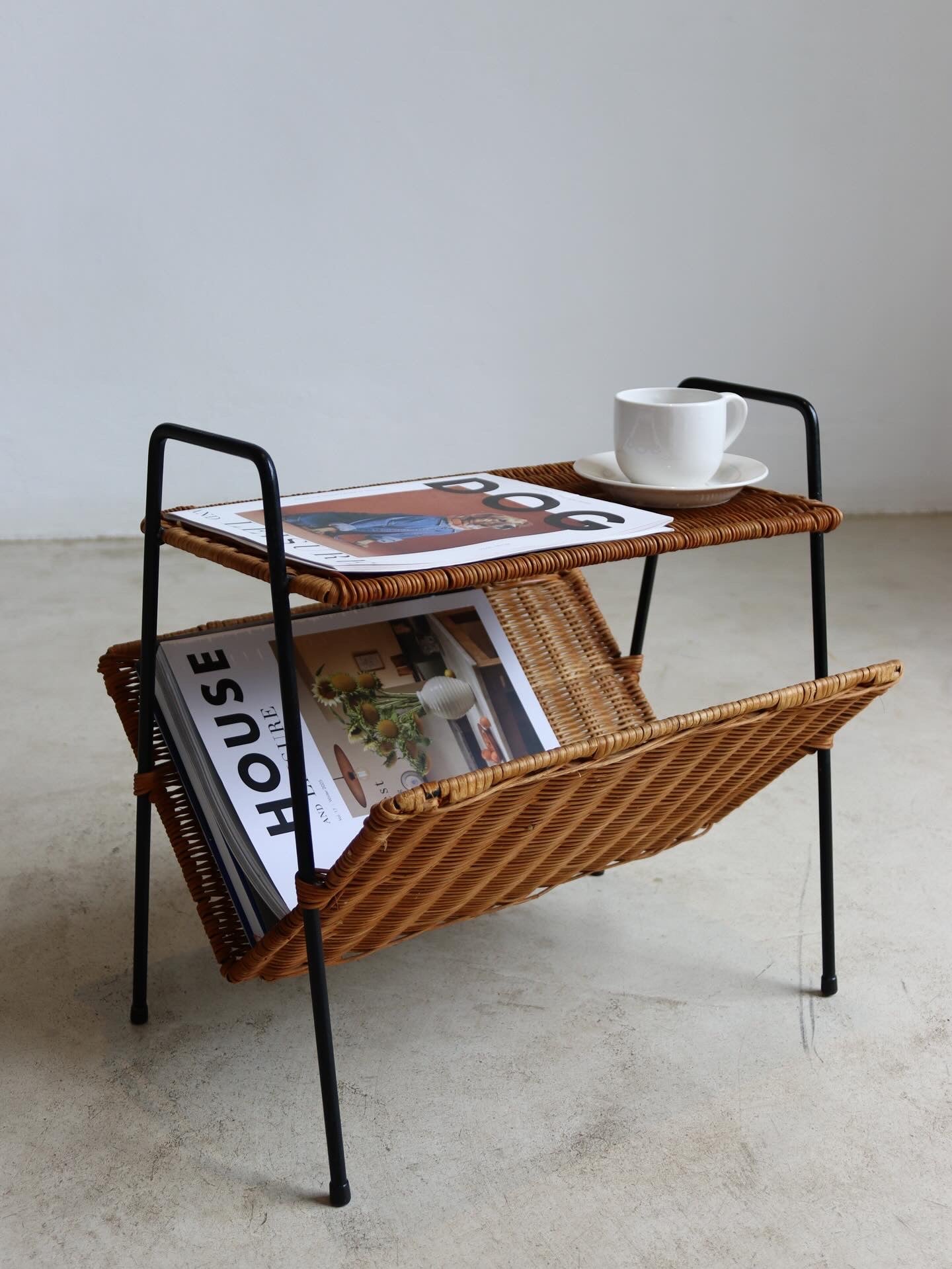 1970’s Magazine Rack Side Table – Amphora Studio