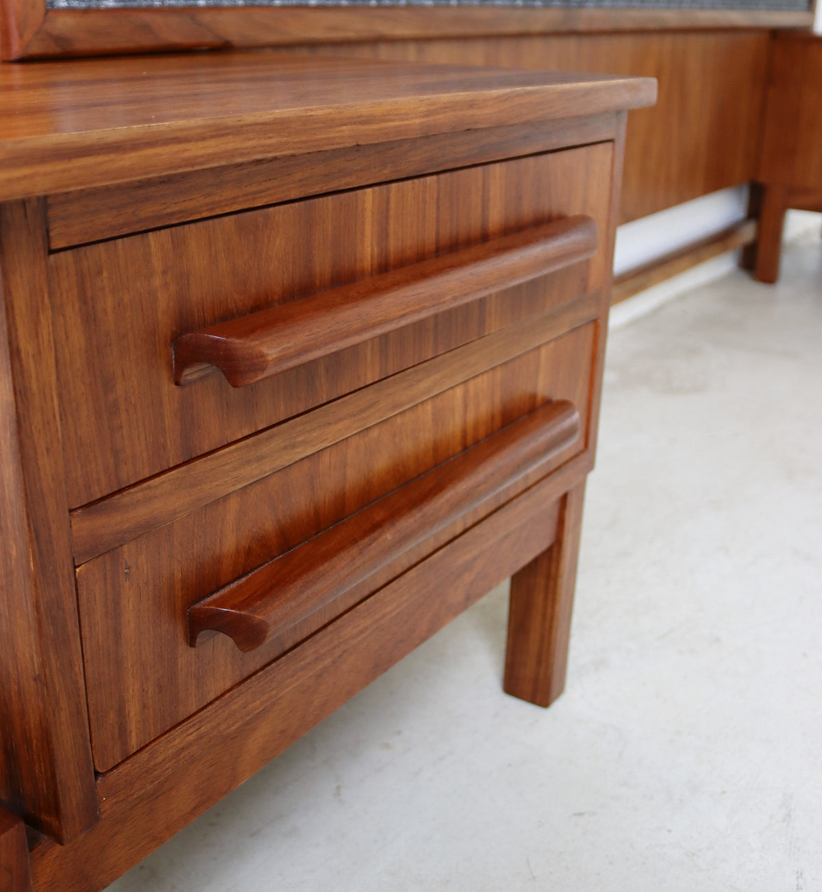 Mid-Century Headboard & Pedestals