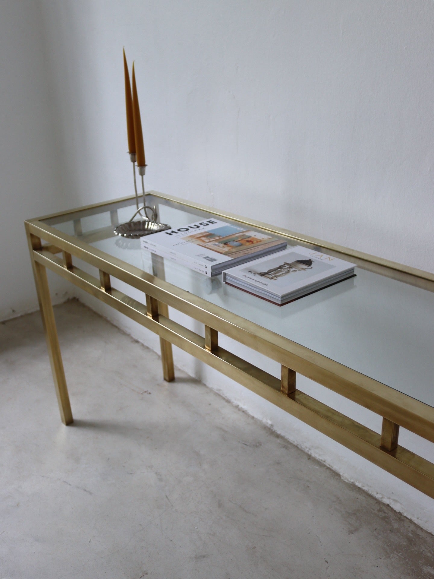 Vintage Brass Console Table