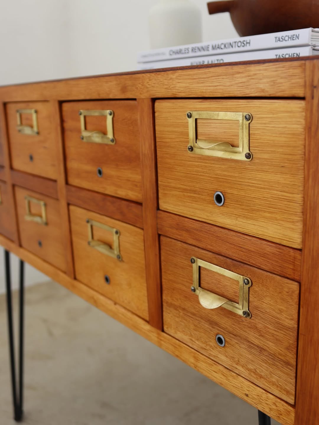 Mid-Century Library Card Cabinet