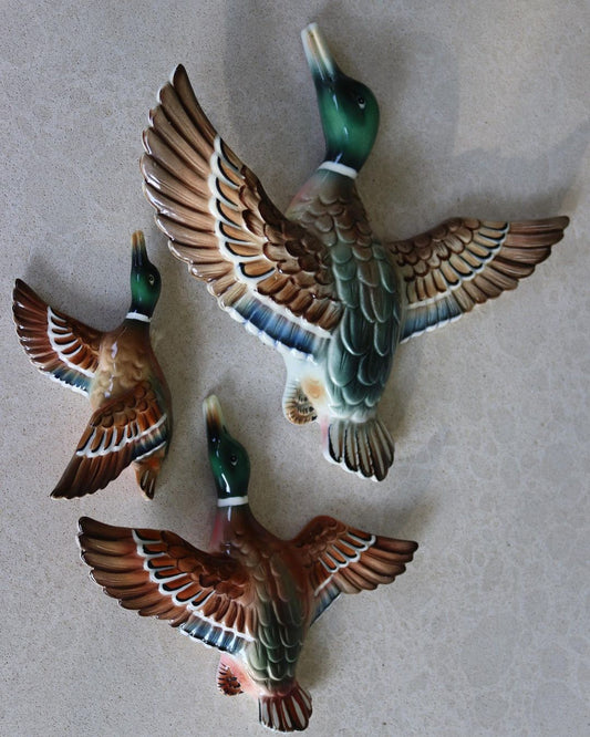 Vintage Ceramic Flying Ducks