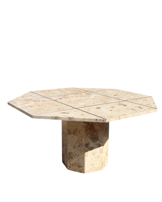 1970’s Octagonal Travertine Dining Table