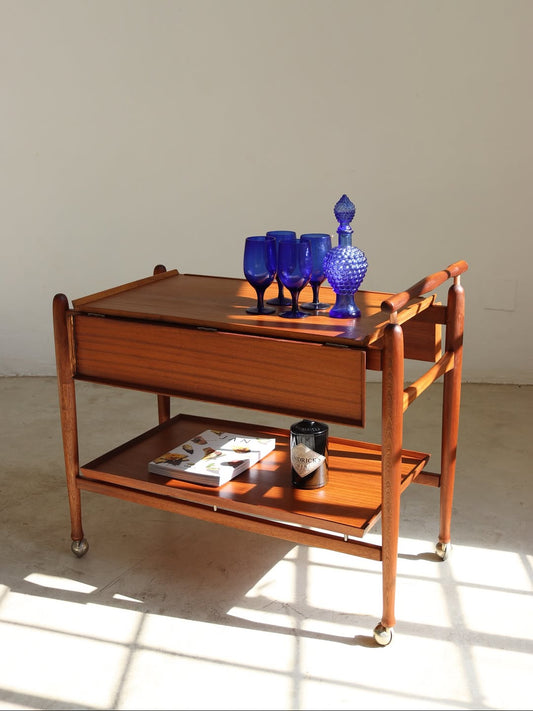 Mid-Century Drop Leaf Drinks Trolley