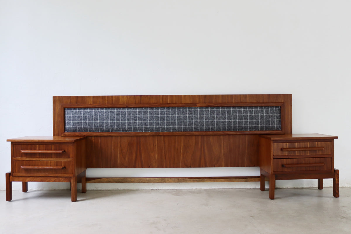 Mid-Century Headboard & Pedestals