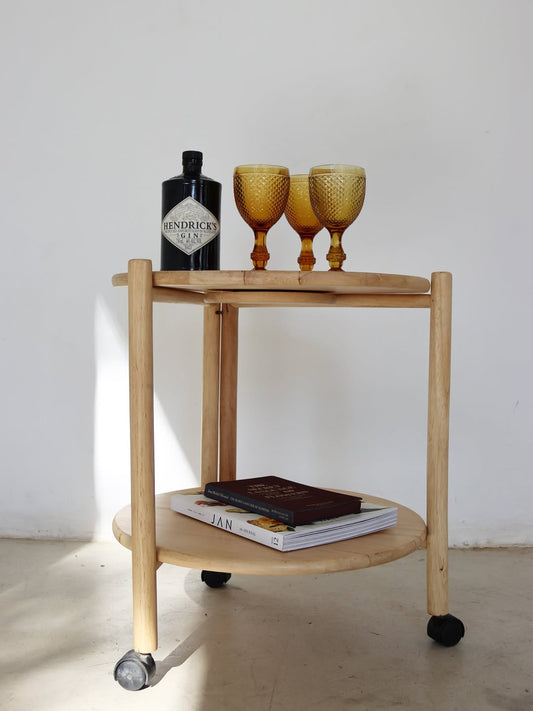 Mid-Century Danish Lazy Susan Drinks Trolley