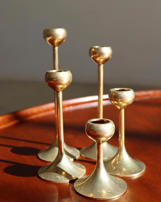 Scandinavian Brass Candlesticks