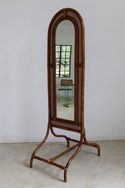 Vintage Cane & Rattan Mirror