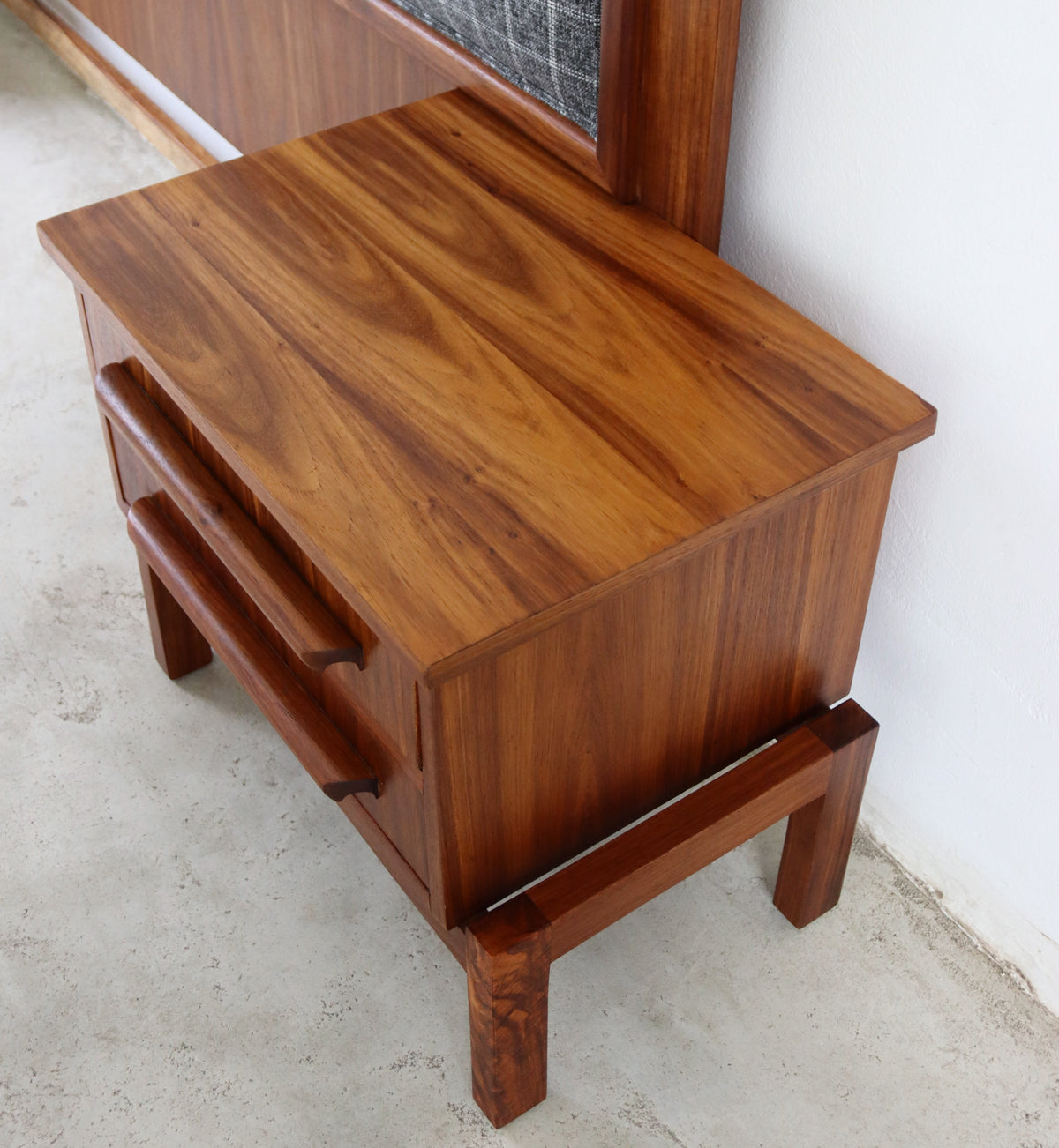 Mid-Century Headboard & Pedestals