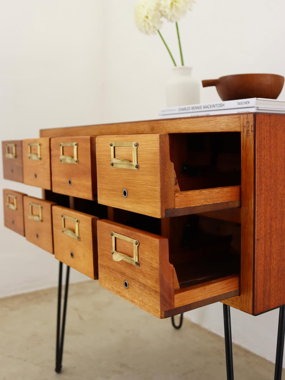 Mid-Century Library Card Cabinet