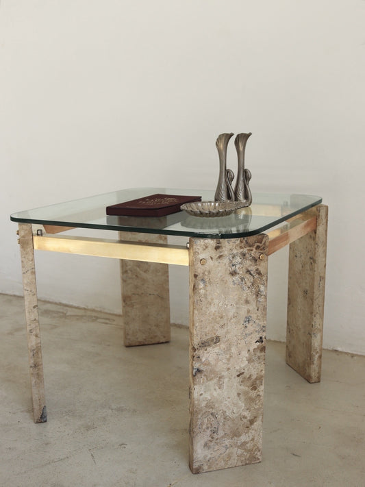 Vintage Travertine Side Table