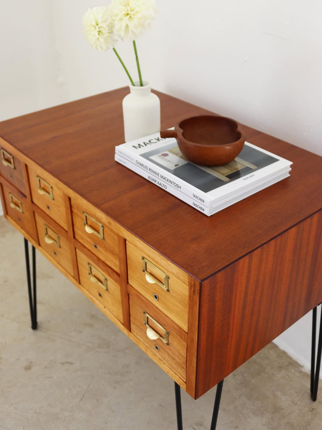 Mid-Century Library Card Cabinet