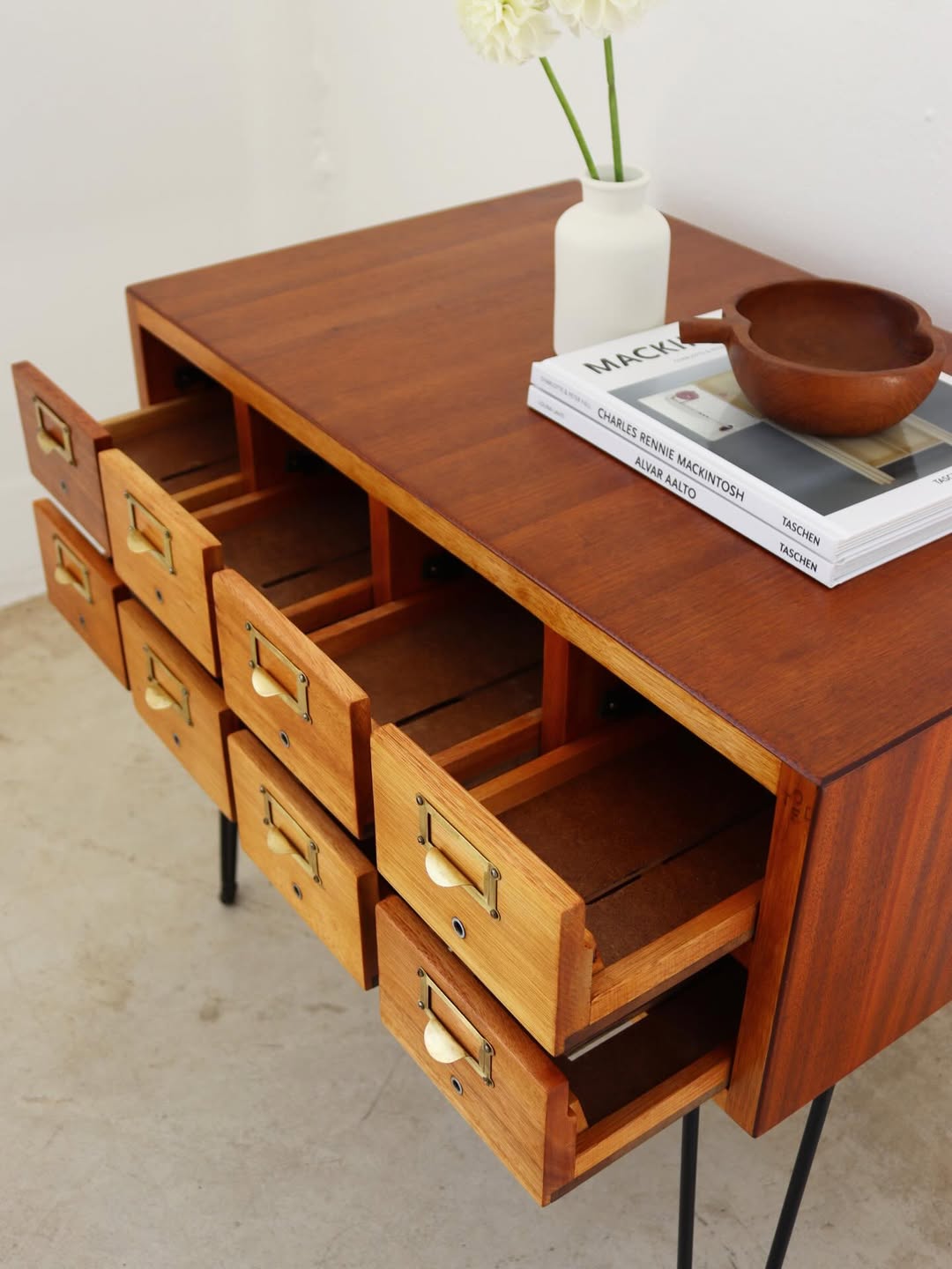 Mid-Century Library Card Cabinet