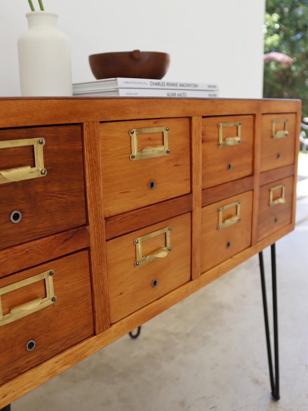 Mid-Century Library Card Cabinet