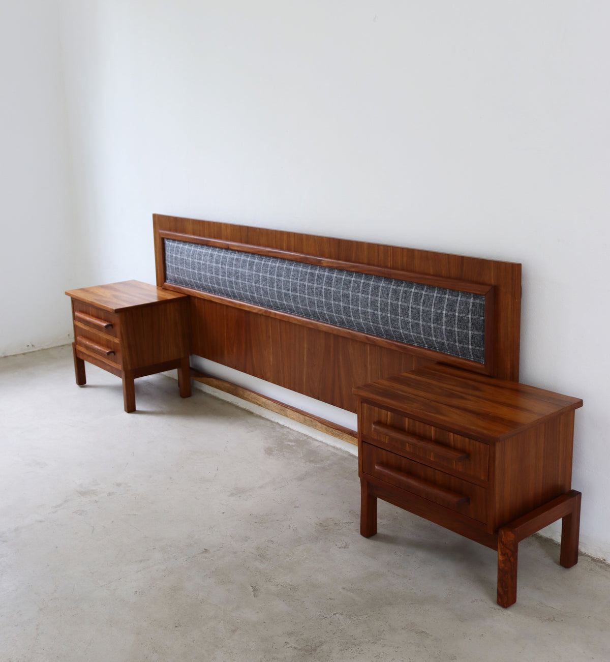 Mid-Century Headboard & Pedestals
