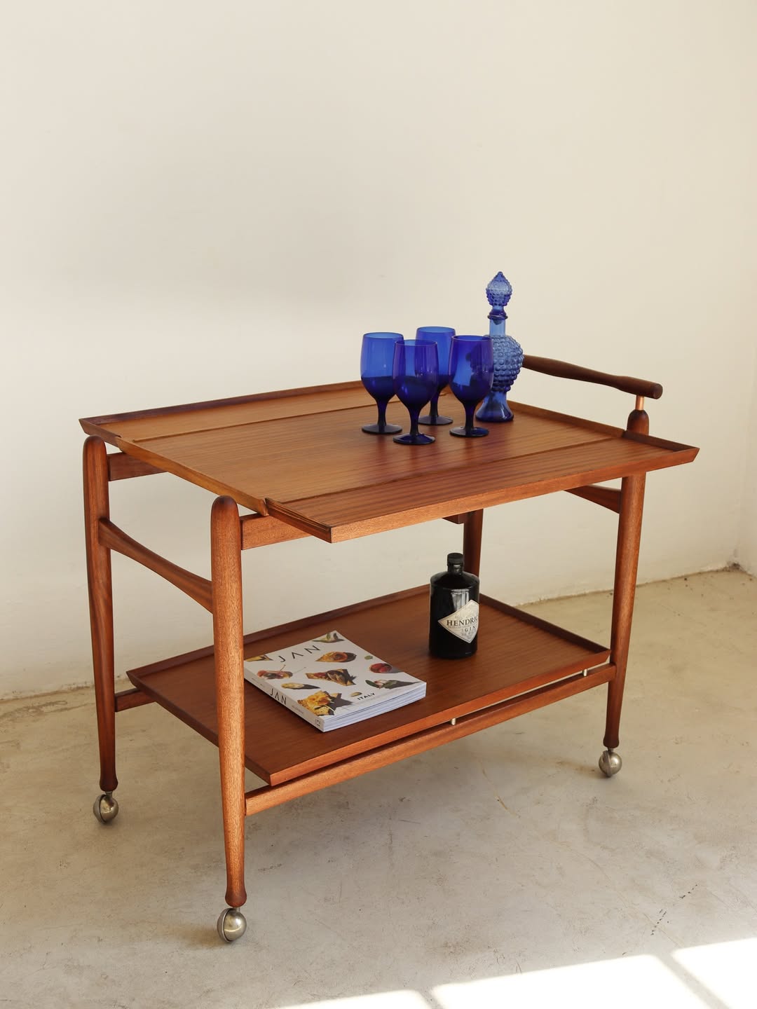 Mid-Century Drop Leaf Drinks Trolley