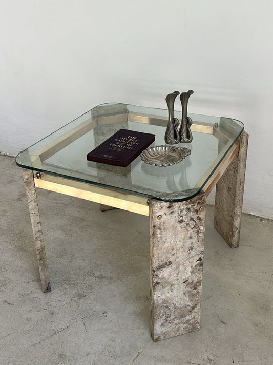 Vintage Travertine Side Table